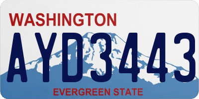 WA license plate AYD3443