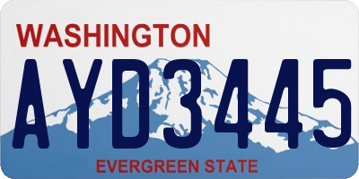 WA license plate AYD3445