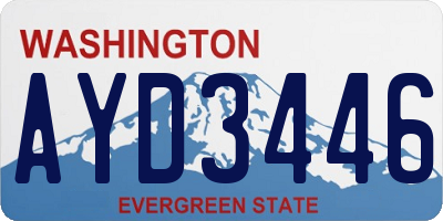 WA license plate AYD3446