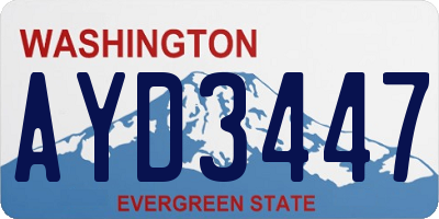 WA license plate AYD3447