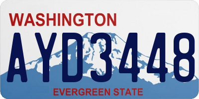 WA license plate AYD3448