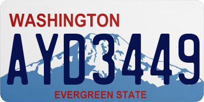WA license plate AYD3449