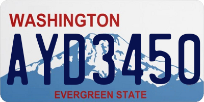 WA license plate AYD3450