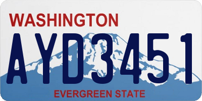 WA license plate AYD3451