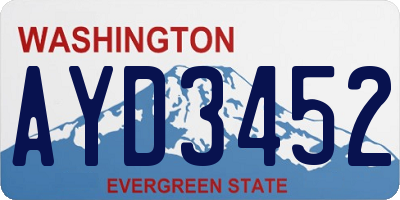 WA license plate AYD3452