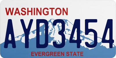 WA license plate AYD3454