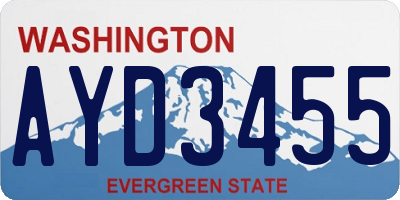 WA license plate AYD3455