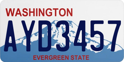 WA license plate AYD3457