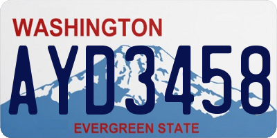 WA license plate AYD3458