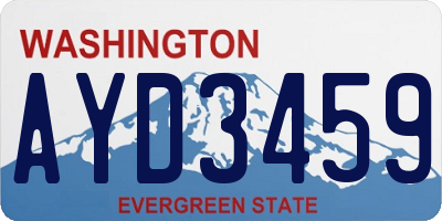 WA license plate AYD3459