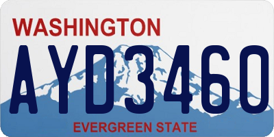 WA license plate AYD3460