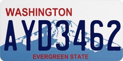 WA license plate AYD3462