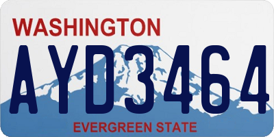 WA license plate AYD3464