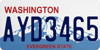 WA license plate AYD3465