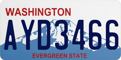 WA license plate AYD3466