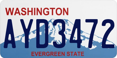 WA license plate AYD3472