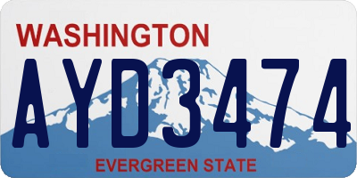 WA license plate AYD3474