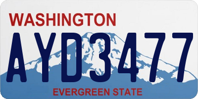 WA license plate AYD3477