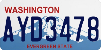 WA license plate AYD3478