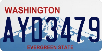 WA license plate AYD3479
