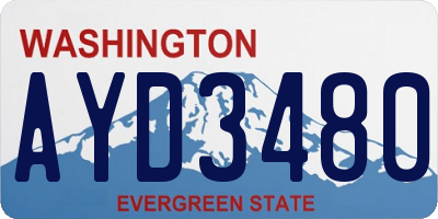WA license plate AYD3480