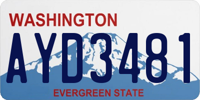 WA license plate AYD3481