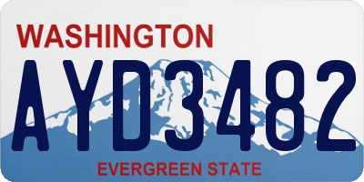 WA license plate AYD3482
