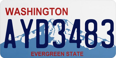 WA license plate AYD3483