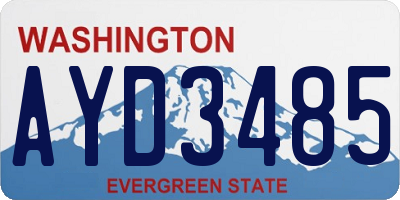 WA license plate AYD3485
