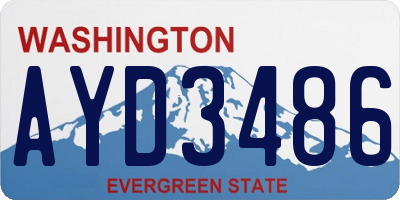 WA license plate AYD3486
