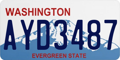 WA license plate AYD3487