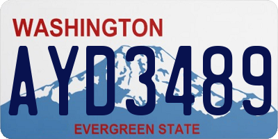 WA license plate AYD3489