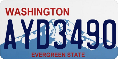 WA license plate AYD3490