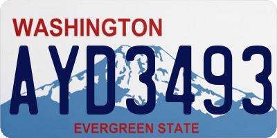 WA license plate AYD3493