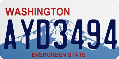 WA license plate AYD3494