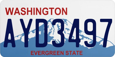 WA license plate AYD3497