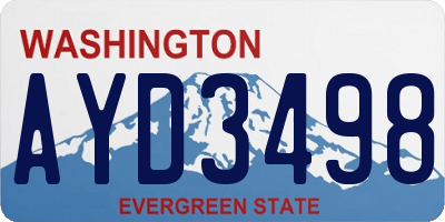 WA license plate AYD3498