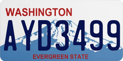 WA license plate AYD3499
