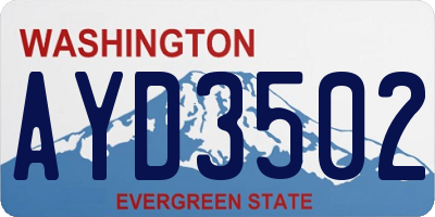 WA license plate AYD3502