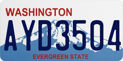 WA license plate AYD3504
