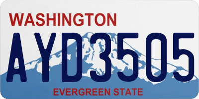 WA license plate AYD3505