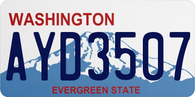 WA license plate AYD3507