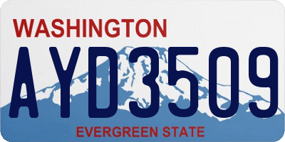 WA license plate AYD3509