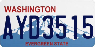 WA license plate AYD3515