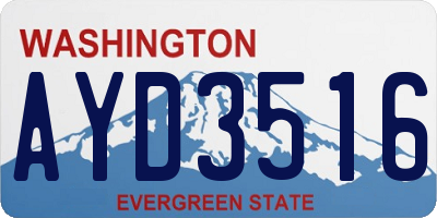 WA license plate AYD3516