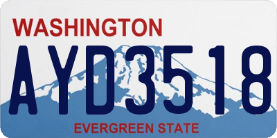 WA license plate AYD3518