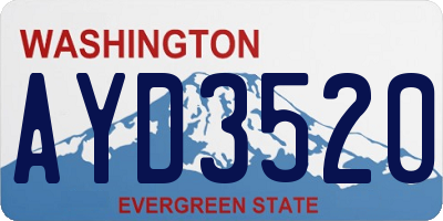 WA license plate AYD3520