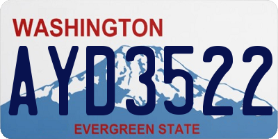 WA license plate AYD3522