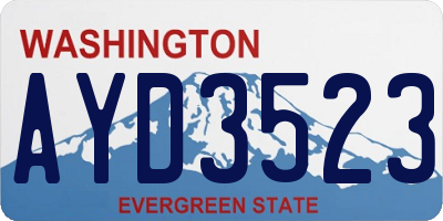 WA license plate AYD3523
