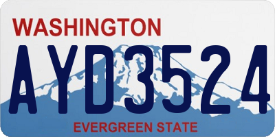 WA license plate AYD3524